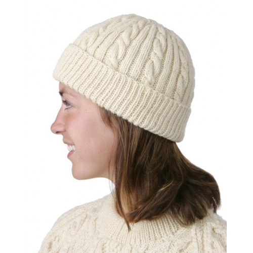 Cozy Worsted Knit Hats Handmade Cable Beanies